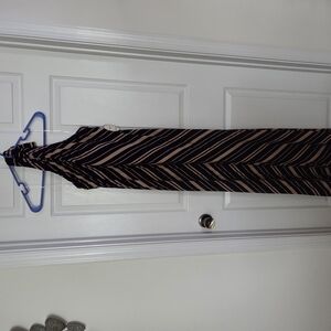 Soma Black and Tan Striped Maxi Dress